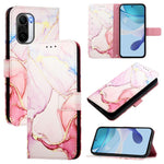 For Xiaomi Poco F3 Case with Strap Marble Pattern Leather Phone Cover Card Holder