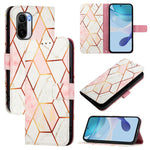 For Xiaomi Poco F3 Case with Strap Marble Pattern Leather Phone Cover Card Holder