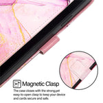 For Oppo F29 5G Case with Strap Marble Pattern Leather Phone Cover Card Holder