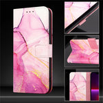 For Oppo F29 5G Case with Strap Marble Pattern Leather Phone Cover Card Holder
