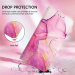 For Oppo F29 5G Case with Strap Marble Pattern Leather Phone Cover Card Holder