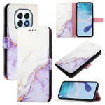 For Oppo F29 5G Case with Strap Marble Pattern Leather Phone Cover Card Holder