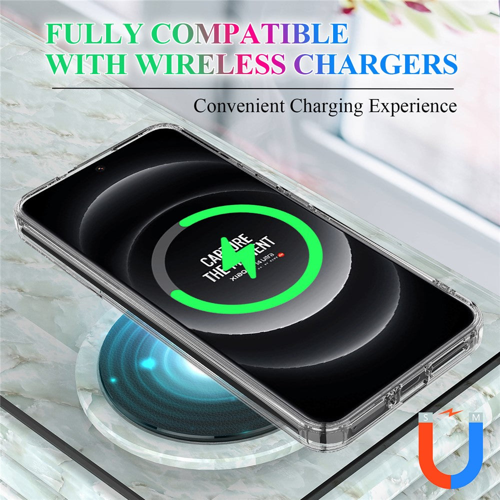 For Xiaomi 14 Ultra Clear Phone Magnetic Case TPU+Acrylic Back Cover