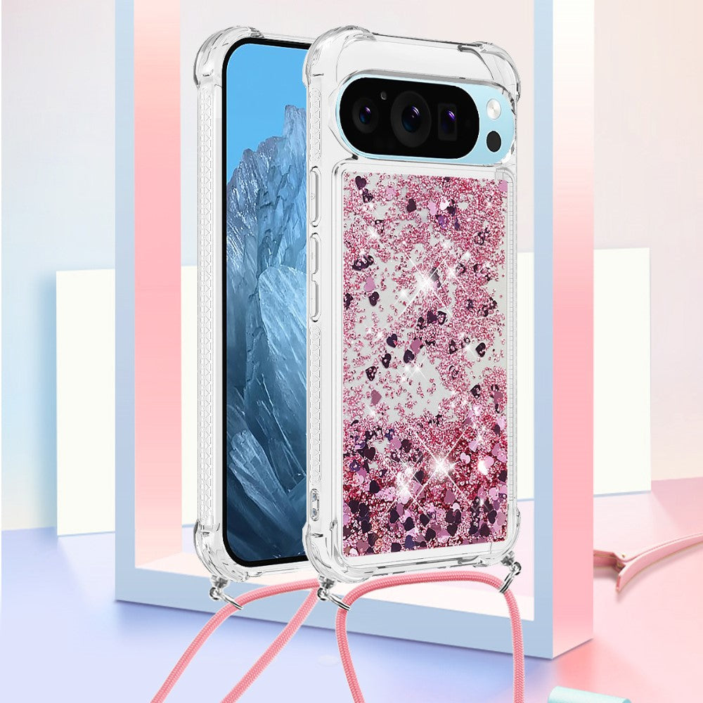 Til Google Pixel 10 Pro / Google Pixel 10 TPU-cover Quicksand telefoncover med lanyard