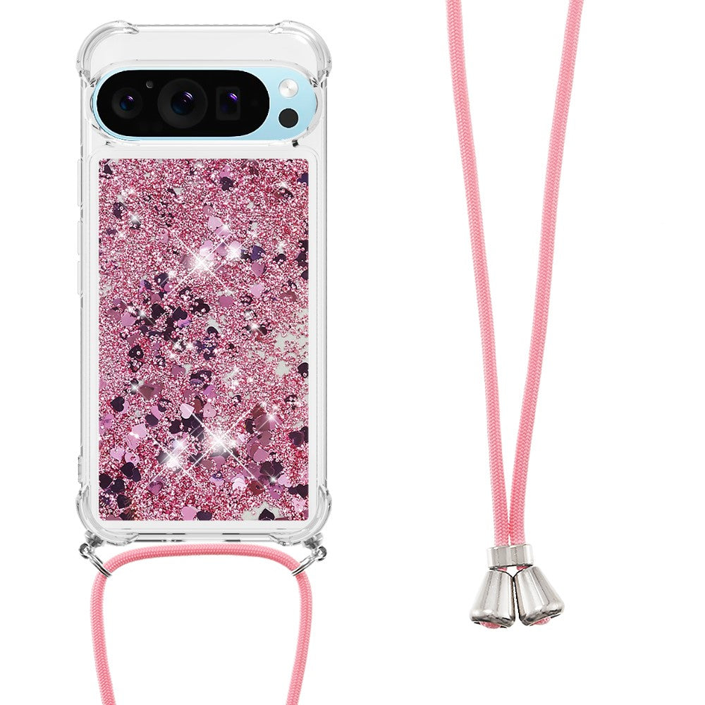 Til Google Pixel 10 Pro / Google Pixel 10 TPU-cover Quicksand telefoncover med lanyard