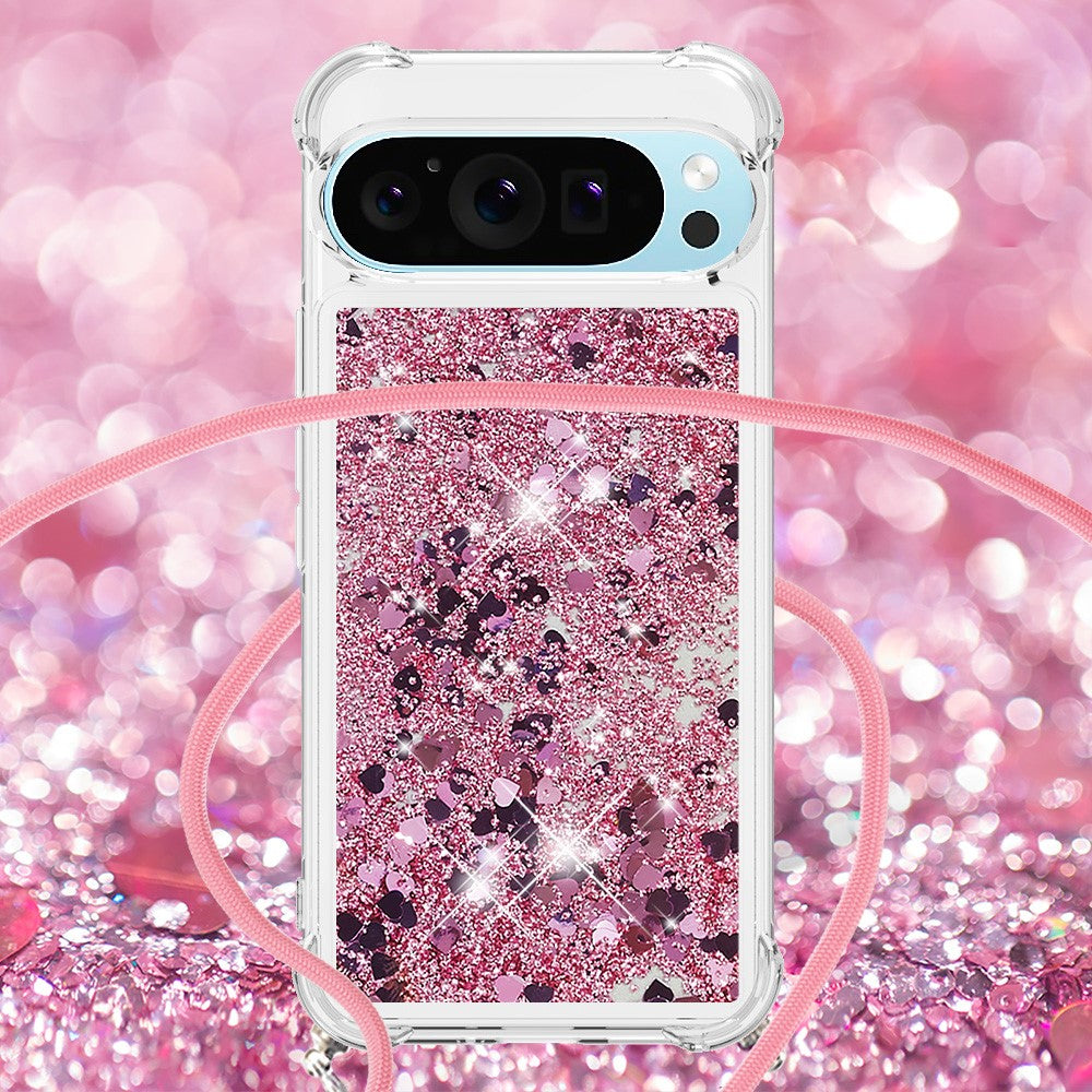 Til Google Pixel 10 Pro / Google Pixel 10 TPU-cover Quicksand telefoncover med lanyard
