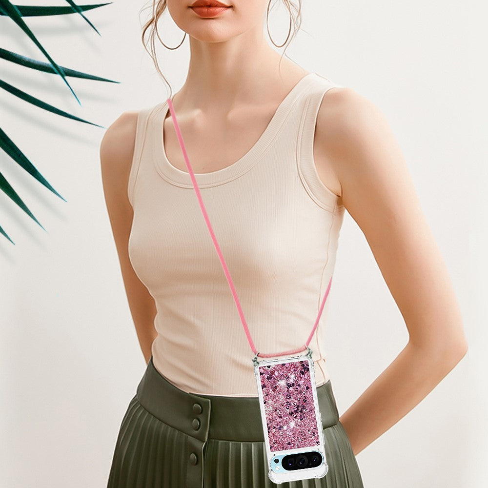 Til Google Pixel 10 Pro / Google Pixel 10 TPU-cover Quicksand telefoncover med lanyard