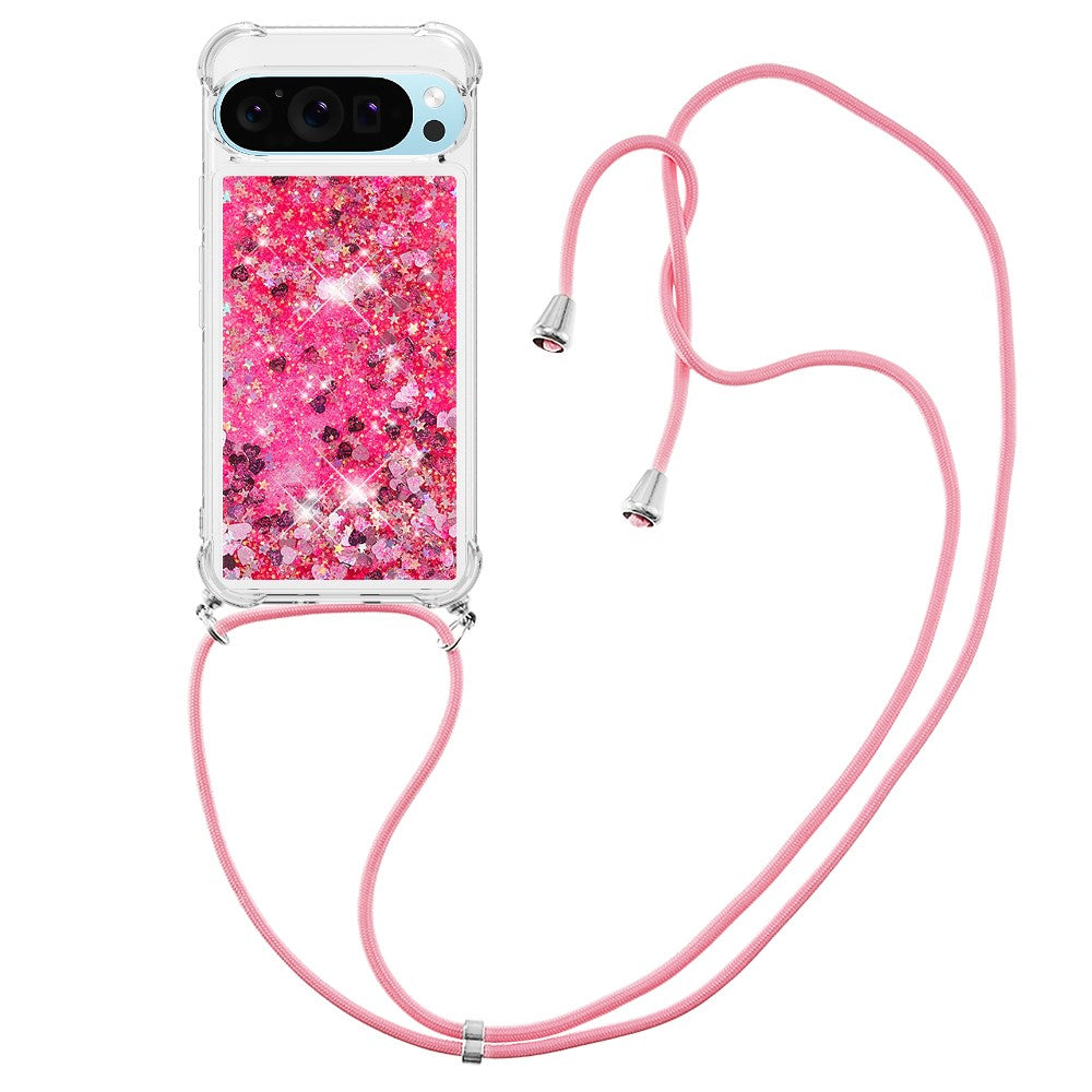 Til Google Pixel 10 Pro / Google Pixel 10 TPU-cover Quicksand telefoncover med lanyard