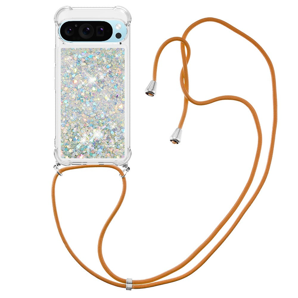 Til Google Pixel 10 Pro / Google Pixel 10 TPU-cover Quicksand telefoncover med lanyard