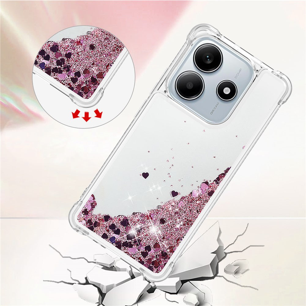 For Xiaomi Redmi Note 14 4G (163.25mm) TPU Case Glitter Quicksand Shockproof Phone Back Cover