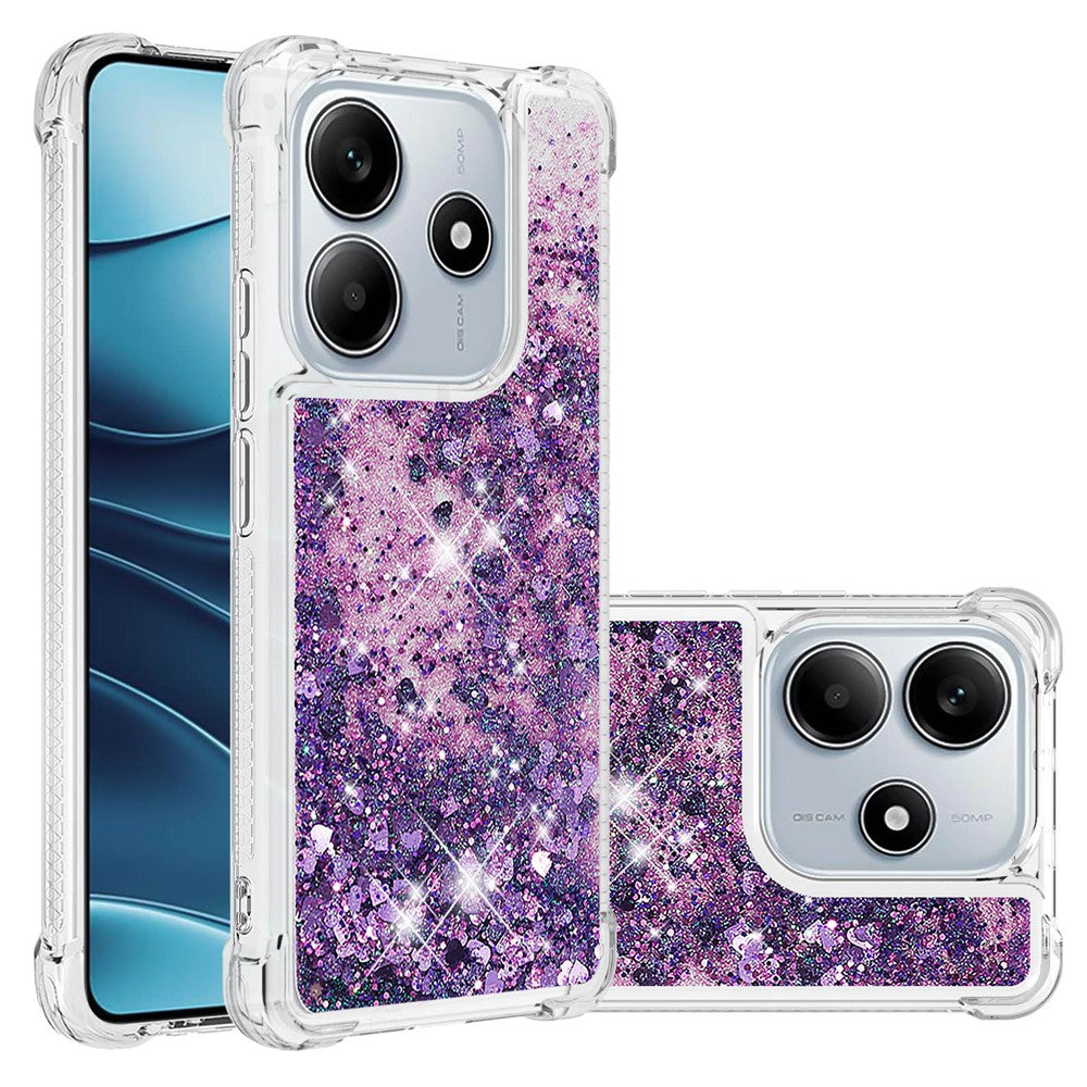 For Xiaomi Redmi Note 14 4G (163.25mm) TPU Case Glitter Quicksand Shockproof Phone Back Cover