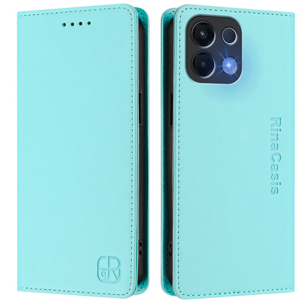 For Oppo K13 5G Leather Case RINACASIS RC01 Phone Cover with RFID Blocking Wallet Stand