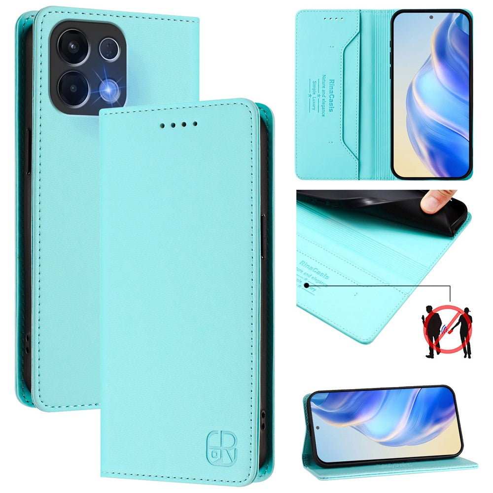 For Oppo K13 5G Leather Case RINACASIS RC01 Phone Cover with RFID Blocking Wallet Stand