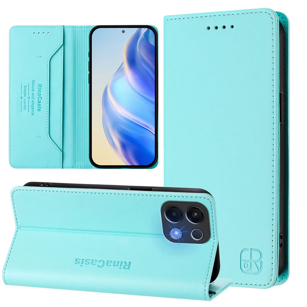 For Oppo K13 5G Leather Case RINACASIS RC01 Phone Cover with RFID Blocking Wallet Stand