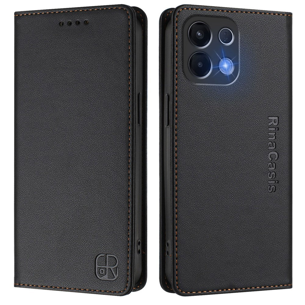 For Oppo K13 5G Leather Case RINACASIS RC01 Phone Cover with RFID Blocking Wallet Stand