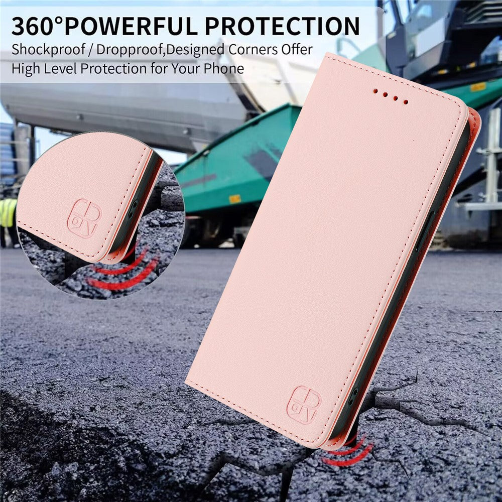 Läderfodral för OnePlus 13T 5G, RINACASIS RC01, mobilfodral med RFID-blockerande plånboksställ