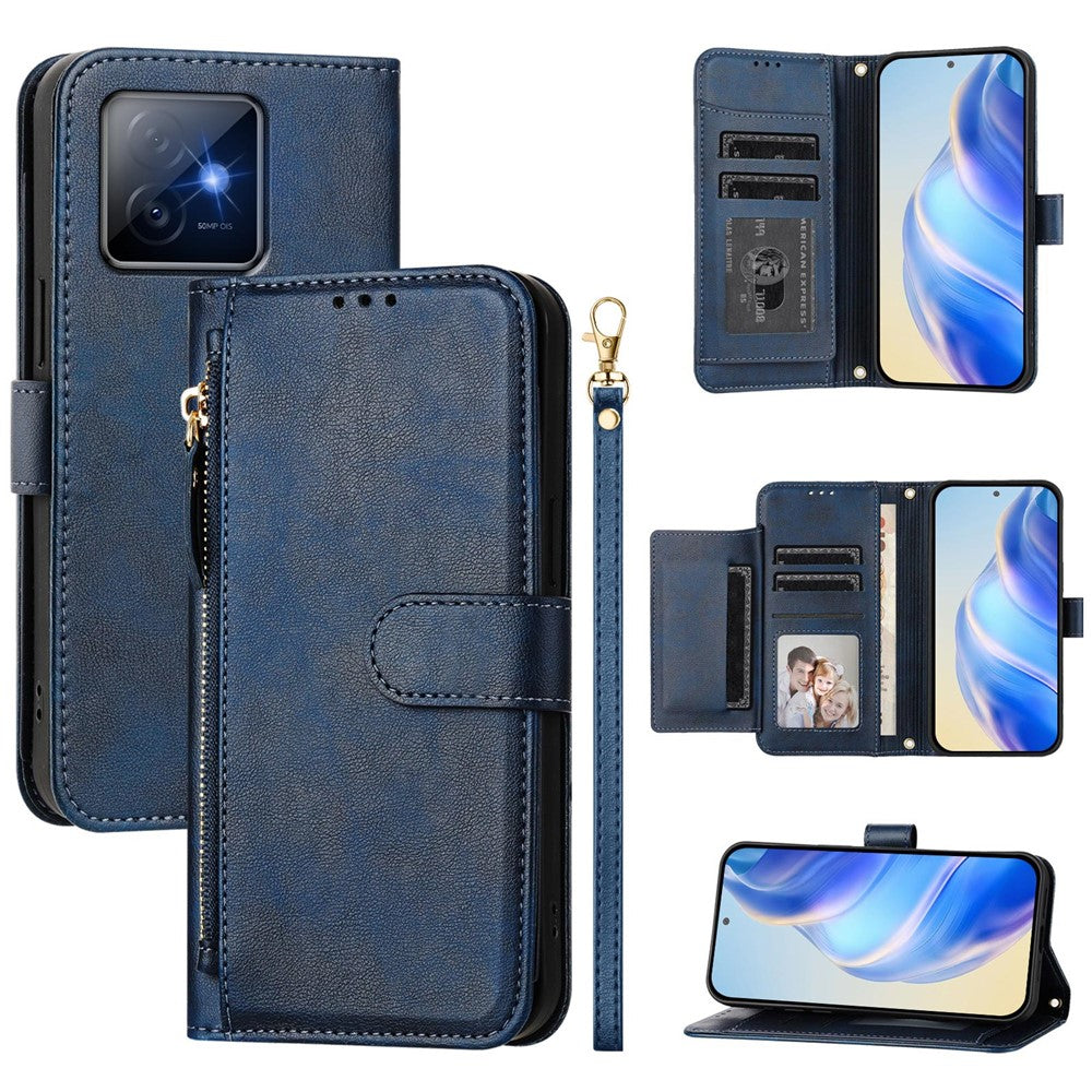 For Honor X60 GT 5G Case Zipper Pocket Multiple Card Slots Leather Phone Cover