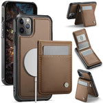 JEEHOOD For iPhone 11 Pro Leather Back Cover Compatible with MagSafe  J06 Phone Case with Card Bag RFID Blocking
