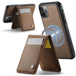 JEEHOOD For iPhone 11 Pro Leather Back Cover Compatible with MagSafe  J06 Phone Case with Card Bag RFID Blocking