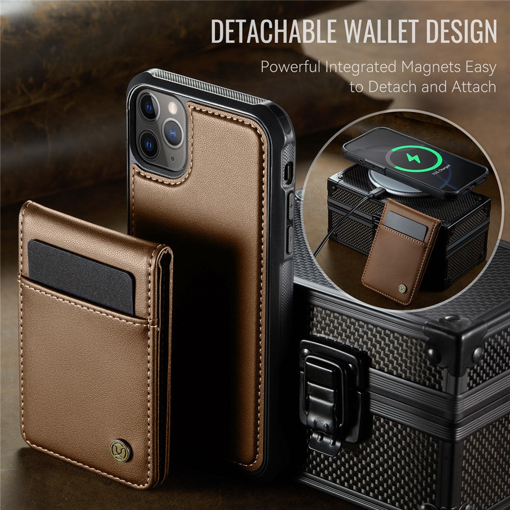 JEEHOOD For iPhone 11 Pro Leather Back Cover Compatible with MagSafe  J06 Phone Case with Card Bag RFID Blocking