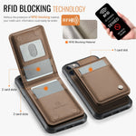 JEEHOOD For iPhone 11 Pro Leather Back Cover Compatible with MagSafe  J06 Phone Case with Card Bag RFID Blocking