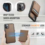 JEEHOOD For iPhone 11 Pro Leather Back Cover Compatible with MagSafe  J06 Phone Case with Card Bag RFID Blocking