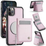 JEEHOOD For iPhone 11 Pro Leather Back Cover Compatible with MagSafe  J06 Phone Case with Card Bag RFID Blocking