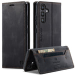 AUTSPACE For Samsung Galaxy S25 Pung Etui A01 Læder Stativ Cover med RFID-blokerende kortholder