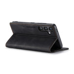 AUTSPACE For Samsung Galaxy S25 Pung Etui A01 Læder Stativ Cover med RFID-blokerende kortholder