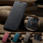 AUTSPACE For Samsung Galaxy S25 Pung Etui A01 Læder Stativ Cover med RFID-blokerende kortholder
