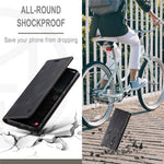 AUTSPACE For Samsung Galaxy S25 Pung Etui A01 Læder Stativ Cover med RFID-blokerende kortholder