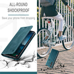 AUTSPACE For Samsung Galaxy S25+ Wallet Case A01 Leather Stand Cover with RFID Blocking Card Holder