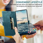 AUTSPACE For Samsung Galaxy S25 Ultra Wallet Case  A01 Leather Stand Cover with RFID Blocking Card Holder