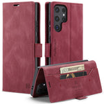 AUTSPACE For Samsung Galaxy S25 Ultra Wallet Case  A01 Leather Stand Cover with RFID Blocking Card Holder