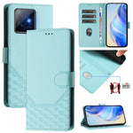 For Honor X60 GT 5G Case Imprinted Honeycomb RFID Blocking Leather Phone Cover with Strap