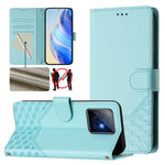 For Honor X60 GT 5G Case Imprinted Honeycomb RFID Blocking Leather Phone Cover with Strap