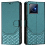 For Honor X60 GT 5G Case Imprinted Honeycomb RFID Blocking Leather Phone Cover with Strap