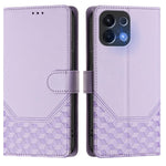 For Oppo K13 5G Case Imprinted Honeycomb RFID Blocking Leather Phone Cover with Strap