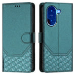 For Xiaomi Redmi A5 NFC (EU) (173.45mm) Case Imprinted Honeycomb RFID Blocking Leather Phone Cover with Strap