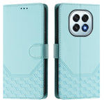 For Oppo F29 5G Case Imprinted Honeycomb RFID Blocking Leather Phone Cover with Strap