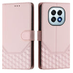 For Oppo F29 5G Case Imprinted Honeycomb RFID Blocking Leather Phone Cover with Strap