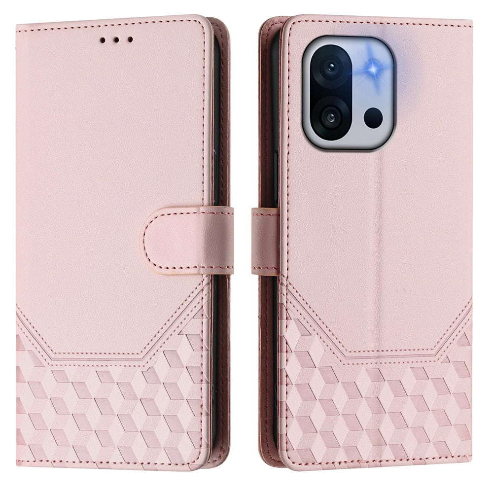 For OnePlus 13T 5G Case Imprinted Honeycomb RFID Blocking Leather Phone Cover with Strap