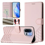 For OnePlus 13T 5G Case Imprinted Honeycomb RFID Blocking Leather Phone Cover with Strap
