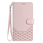 For OnePlus 13T 5G Case Imprinted Honeycomb RFID Blocking Leather Phone Cover with Strap