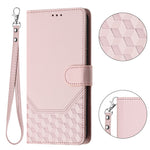 For OnePlus 13T 5G Case Imprinted Honeycomb RFID Blocking Leather Phone Cover with Strap