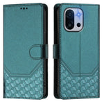 For OnePlus 13T 5G Case Imprinted Honeycomb RFID Blocking Leather Phone Cover with Strap