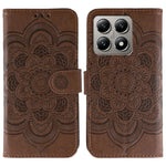 Xiaomi 14T Pro-skal i PU-läder med mandala-präglad design och plånboksfodral med handledsrem