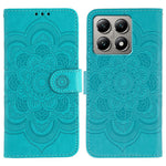 Xiaomi 14T Pro-skal i PU-läder med mandala-präglad design och plånboksfodral med handledsrem