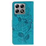For Xiaomi 14T Case Wallet Stand Imprinted Rose Butterfly PU Leather Phone Cover