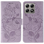 For Xiaomi 14T Case Wallet Stand Imprinted Rose Butterfly PU Leather Phone Cover